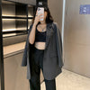 5XL Jacket Women 2022 Autumn and Winter Korean Style Elegant Loose Single-breasted Ladies Long-sleeved Suit
