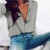 5XL Large Size Autumn Casual Women Chiffon Shirt Long Sleeve Button Design Shirt Solid Plus Size Shirt Fashion Women Tops