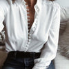 5XL Large Size Autumn Casual Women Chiffon Shirt Long Sleeve Button Design Shirt Solid Plus Size Shirt Fashion Women Tops