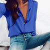 5XL Large Size Autumn Casual Women Chiffon Shirt Long Sleeve Button Design Shirt Solid Plus Size Shirt Fashion Women Tops