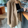 5XL Large Size Women's Office Jacket  Autumn and Winter Double-breasted Loose Long-sleeved Ladies Jacket Elegant