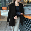 5XL Large Size Women's Office Jacket  Autumn and Winter Double-breasted Loose Long-sleeved Ladies Jacket Elegant