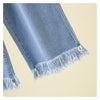 5XL Plus Size Straight Jeans For Women 2022 Spring Autumn Tassels Blue Loose Denim Trousers Elastic Waist Wide Leg Pants
