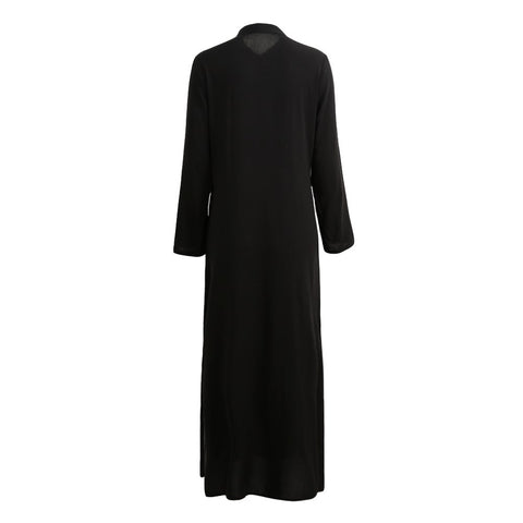 5XL Plus Size Vestidos Spring Fashion Women Sexy Casual Shirt Dress Long Sleeve Deep V Neck Split Solid Long Maxi Dress