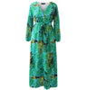 5XL Plus Size Women Long Sleeve Maxi Dress Bohemian Empire V-Neck Sexy Dress Chiffon Party Lantern Sleeve Casual Dress Vestidos