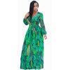 5XL Plus Size Women Long Sleeve Maxi Dress Bohemian Empire V-Neck Sexy Dress Chiffon Party Lantern Sleeve Casual Dress Vestidos
