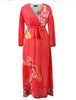 5XL Plus Size Women Long Sleeve Maxi Dress Bohemian Empire V-Neck Sexy Dress Chiffon Party Lantern Sleeve Casual Dress Vestidos