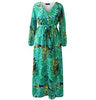 5XL Plus Size Women Long Sleeve Maxi Dress Bohemian Empire V-Neck Sexy Dress Chiffon Party Lantern Sleeve Casual Dress Vestidos