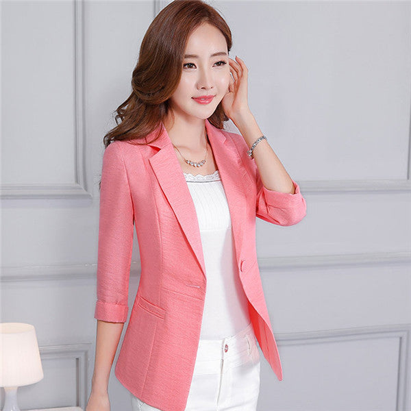 5Xl 4Xl 3Xl Plus Size Slim Fit Women Blazer Fashion Casual Ladies Female Thin Cotton And Linen Outwear Suit Jackets A3632