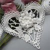 5pcs 10*10.5cm Cotton Heart Flower Lace Trim Embroidered Lace Ribbon Handmade Wedding Dress Patchwork Sewing Supplies Craft