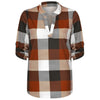 5xl Plus Size Plaid Women's Tunic Casual Long Sleeve V Neck Tunic Top Printng Blouse Wimen Топ С Длинным Рукавом