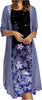 Women's Valentine's Day Dresses Fashion Print O/Neck Medium Long Length Two Piece Set Dress Spring 2023