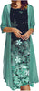 Women's Valentine's Day Dresses Fashion Print O/Neck Medium Long Length Two Piece Set Dress Spring 2023