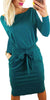 2023 Fall Dresses for Women Casual Long Sleeve Belted Party Bodycon Sheath Pencil Dress