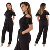 6XL Plus Size Summer Jumpsuits Women Clothing Fashion Large Size Off Shoulder Ruffles Short Sleeve Jumpsuits Long Pants Red Belt