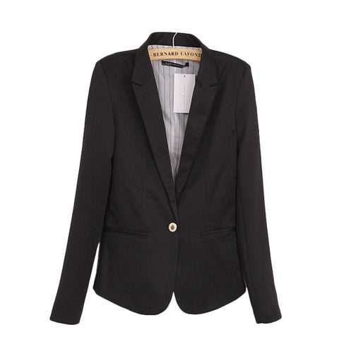 7 Color Women Candy Color One Button Blazers Notched Long Sleeve Pockets Slim Suits Ladies Fashion Casual Office Work Coats