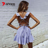 AF0052 Deep V-Neck Sexy Women Dress Tie Back Stripe Blue Female Desses Tunic Mini Backless Summer Women Sundress 2022
