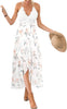 Blooming Jelly Women's Deep V Neck Sleeveless Summer Asymmetrical Floral Maxi Dress