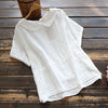 7788 Summer Women Blouse Japan Style Loose Peter Pan Collar Short Sleeve Tops Casual Pullover Shirts Women