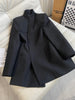 8.8 GuliChic Women Solid Color Long Sleeve Stand Collar Collect Waist Midi Blazer Blogger Same