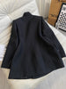 8.8 GuliChic Women Solid Color Long Sleeve Stand Collar Collect Waist Midi Blazer Blogger Same