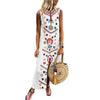 80% SALES!!! Boho Plus Size Summer Beach Floral Print Lady Split Sleeveless Kaftan Maxi Dress