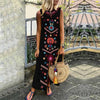 80% SALES!!! Boho Plus Size Summer Beach Floral Print Lady Split Sleeveless Kaftan Maxi Dress