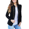 80% SALES！！！Office Lady Autumn Solid Color Double-breasted Stand Collar Slim Blazer Coat