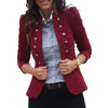 80% SALES！！！Office Lady Autumn Solid Color Double-breasted Stand Collar Slim Blazer Coat