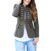80% SALES！！！Office Lady Autumn Solid Color Double-breasted Stand Collar Slim Blazer Coat