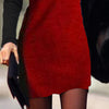 80% SALES！！！Women O Neck Long Sleeve Basic Blouse Tunic Color Block Waist Tight Mini Dress
