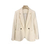 8026  Spring Fall Women Suit Blazer Jackets Double Breasted Solid Office Casual Ladies Elegant Coat Female