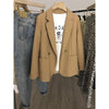 8026  Spring Fall Women Suit Blazer Jackets Double Breasted Solid Office Casual Ladies Elegant Coat Female
