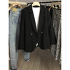 8026  Spring Fall Women Suit Blazer Jackets Double Breasted Solid Office Casual Ladies Elegant Coat Female