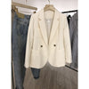 8026  Spring Fall Women Suit Blazer Jackets Double Breasted Solid Office Casual Ladies Elegant Coat Female