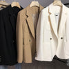 8026  Spring Fall Women Suit Blazer Jackets Double Breasted Solid Office Casual Ladies Elegant Coat Female