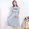 Summer Korean Fashion Maternity Nursing Long Dress Breastfeeding Clothes for Pregnant Women Cotton Pregnancy Feeding