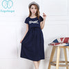 Summer Korean Fashion Maternity Nursing Long Dress Breastfeeding Clothes for Pregnant Women Cotton Pregnancy Feeding