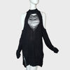 80s Long Emo Damage Hole Knit Sweaters Drop Shoulder Women Punk Hollow Out Pullover Jumpers Black Gothic Broken Harajuku Sweater