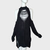 80s Long Emo Damage Hole Knit Sweaters Drop Shoulder Women Punk Hollow Out Pullover Jumpers Black Gothic Broken Harajuku Sweater