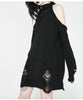 80s Long Emo Damage Hole Knit Sweaters Drop Shoulder Women Punk Hollow Out Pullover Jumpers Black Gothic Broken Harajuku Sweater