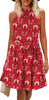 Women's Summer Dress Halter Neck Pleated Front Tie Waist Back Detail Ruffle Sun