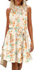 Women's Summer Dress Halter Neck Pleated Front Tie Waist Back Detail Ruffle Sun
