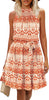 Women's Summer Dress Halter Neck Pleated Front Tie Waist Back Detail Ruffle Sun