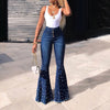 861 Jeans Women 2022 Summer Casual Unique Embroidered Flares Elastic Denim Pants Female Streetwear Button Trousers