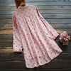 8753 Spring Women Long Shirt Japan Style Literary Turndown Collar Print Cotton Long Sleeve Loose Blouse Women