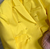 9.16 GuliChic Women Simple Yellow Loose Double Breasted Long Sleeve Shoulder Pads Casual Midi Blazer