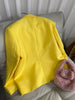 9.16 GuliChic Women Simple Yellow Loose Double Breasted Long Sleeve Shoulder Pads Casual Midi Blazer