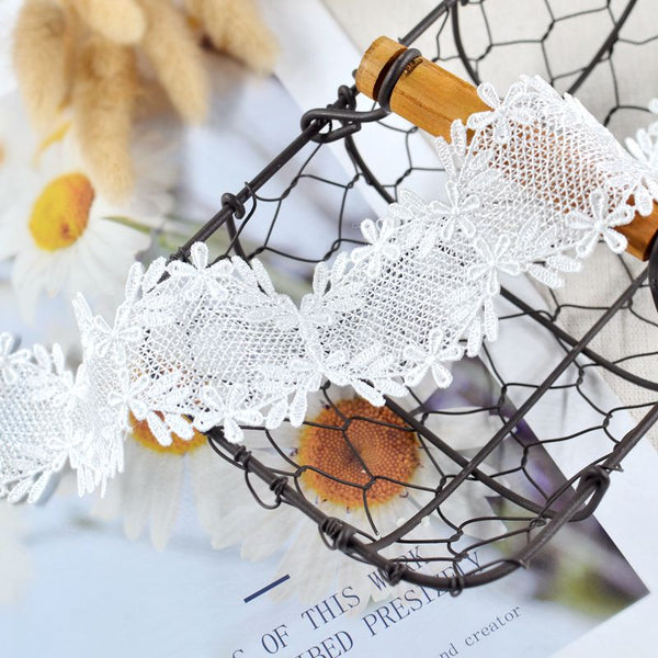 9/19yards Width 5cm White Water Soluble Polyester Lace Trim Lace Fabric Ribbons DIY Dress Clothing Skirt Curtain Accessories