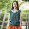 9 Candy Color Solid Cotton Linen Women Tank Top Summer Casual Sleeveless Camisole Vest Kawaii Slim Cute Tanks Tops Camis B076